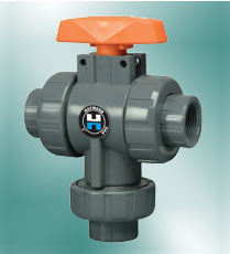 Three-Way, Plastic, Ball Valves, Hayward