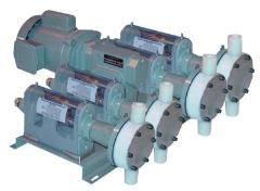 V-10-H,56C Frame Flange Drive,Series,Hydraulic Diaphragm Metering Pumps,Quad Pump Head,A&amp;F Machine,Helwig,Pumps