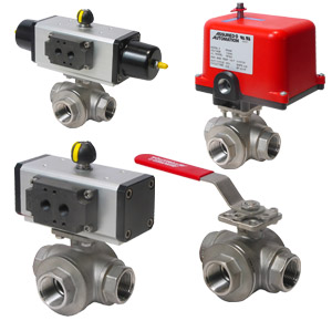 Stainless Steel,3-way,Full Port,Ball Valve,33D Series,Assured Automation