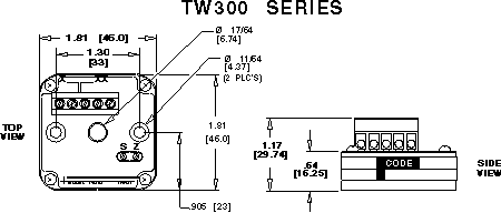 RTD,Input,Two Wire Transmitter,Model TW303,Wilkerson Instrument